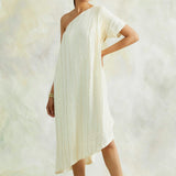 SABA ONE SHOULDER DRESS WITH BELT SET OF TWO