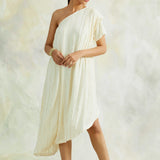 SABA ONE SHOULDER DRESS WITH BELT SET OF TWO