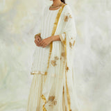 SANGEET KURTA WITH ATTACHED SKIRT AND ODHANI - SET OF 2