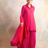 WATERMELON PINK BANDHANI RIA COORD SET