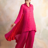 WATERMELON PINK BANDHANI RIA COORD SET