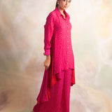 WATERMELON PINK BANDHANI RIA COORD SET