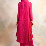 WATERMELON PINK BANDHANI RIA COORD SET
