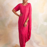 RANI PINK ZIVA COWL DRESS