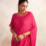 RANI PINK ZIVA COWL DRESS