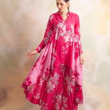 FUCSHIA PINK FLORAL RIA SHIRT & PANTS COORD SET