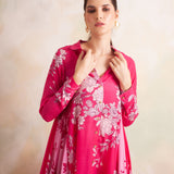 FUCSHIA PINK FLORAL RIA SHIRT & PANTS COORD SET