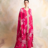 FUSCHIA PINK KAI CAPE AND PANTS SET OF TWO