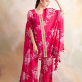 FUSCHIA PINK KAI CAPE AND PANTS SET OF TWO