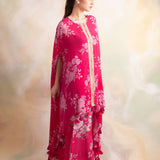 FUSCHIA PINK KAI CAPE AND PANTS SET OF TWO
