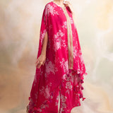 FUSCHIA PINK KAI CAPE AND PANTS SET OF TWO