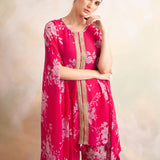 FUSCHIA PINK KAI CAPE AND PANTS SET OF TWO