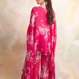 FUSCHIA PINK KAI CAPE AND PANTS SET OF TWO