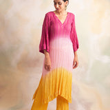 OMBRE PINK YANA TOP AND PANTS SET OF TWO