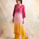 OMBRE PINK YANA TOP AND PANTS SET OF TWO