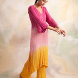 OMBRE PINK YANA TOP AND PANTS SET OF TWO