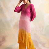 OMBRE PINK YANA TOP AND PANTS SET OF TWO