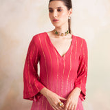 OMBRE PINK YANA TOP AND PANTS SET OF TWO