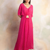 WATERMELON PINK BANDHANI MASHA KAFTAN