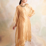 GOLD TISSUE MIRA KAFTAN KURTA AND PANTS SET
