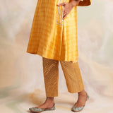 MUSTARD GAURI KURTA WITH PANTS AND ODHANI SET OF THREE