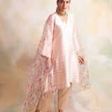 BEIGE GAURI KURTA WITH PANTS AND ODHANI SET OF 3