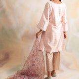 BEIGE GAURI KURTA WITH PANTS AND ODHANI SET OF 3