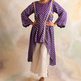 PURPLE AND IVORY BENARASI SONI SET OF TWO