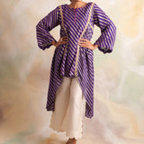 PURPLE AND IVORY BENARASI SONI SET OF TWO