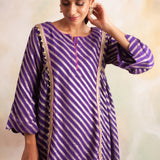 PURPLE AND IVORY BENARASI SONI SET OF TWO