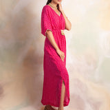 WATERMELON PINK BANDHANI MASHA KAFTAN