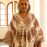 BEIGE MIRA KAFTAN & TROUSERS SET OF TWO