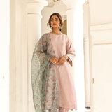 SARAH SHAM | LILAC AND MINT DIYA KURTA, ODHANI & PANTS SET OF THREE
