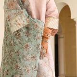 SARAH SHAM | LILAC AND MINT DIYA KURTA, ODHANI & PANTS SET OF THREE