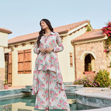 IVORY MULTI FLORAL RIA SHIRT & PANTS COORD SET OF TWO