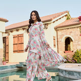 IVORY MULTI FLORAL RIA SHIRT & PANTS COORD SET OF TWO