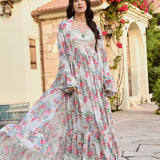 IVORY IFAT CAPE AND GOTA DRESS SET OF TWO