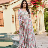 IVORY IFAT CAPE AND GOTA DRESS SET OF TWO