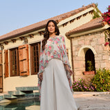 IVORY SOPHIA CAPE, CROP TOP , FLAIR PANTS SET OF THREE