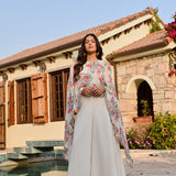 IVORY SOPHIA CAPE, CROP TOP , FLAIR PANTS SET OF THREE