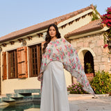 IVORY SOPHIA CAPE, CROP TOP , FLAIR PANTS SET OF THREE