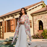 IVORY SOPHIA CAPE, CROP TOP , FLAIR PANTS SET OF THREE