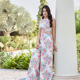 IVORY LISA BLAZER , CROP TOP AND FLAIR PANTS SET OF THREE