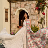 DIPTI DHILLON | IVORY ZUNAILI HALTER TOP WITH TULIP PANTS