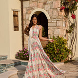 DIPTI DHILLON | IVORY ZUNAILI HALTER TOP WITH TULIP PANTS