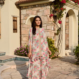 IVORY MULTI FLORAL KAI CAPE AND PANTS SET OF TWO