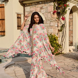 IVORY MULTI FLORAL KAI CAPE AND PANTS SET OF TWO