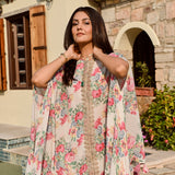 IVORY MULTI FLORAL KAI CAPE AND PANTS SET OF TWO