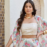 RHEA KAFTAN CAPE , CROP TOP AND FLAIR PANTS