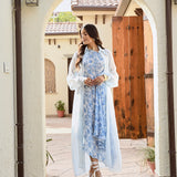 BLUE SAMARA ONE SHOULDER DRESS & ORGANZA JACKET SET OF TWO